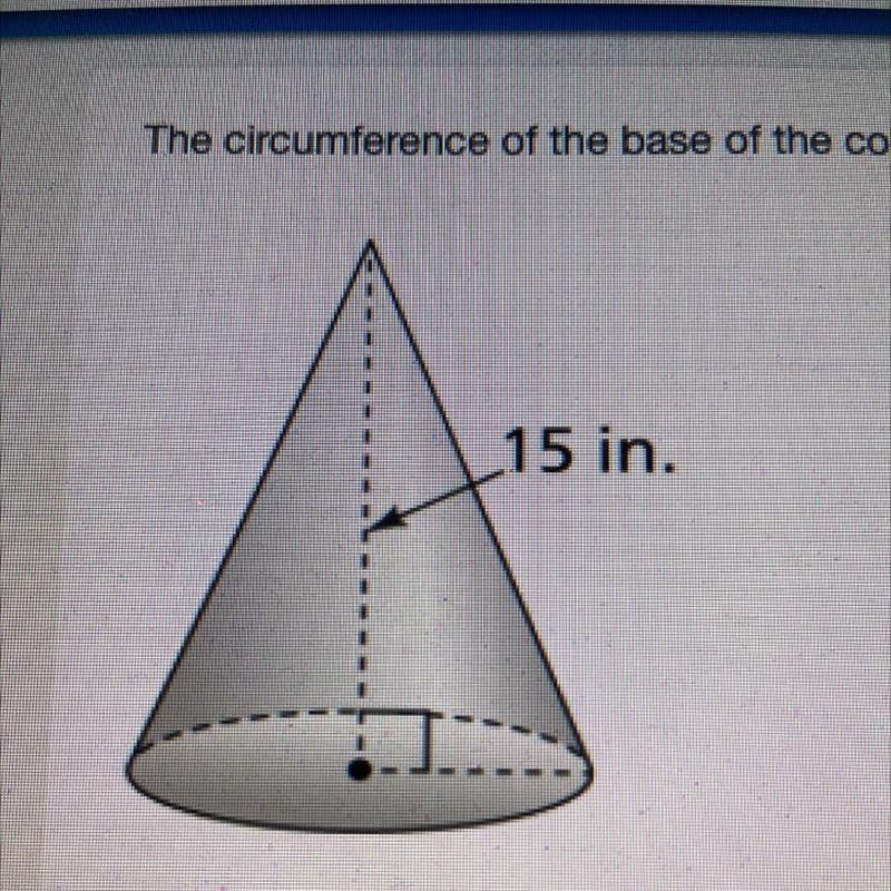 The circumference of the base of the cone is 8.5 inches. What is the volume of the-example-1