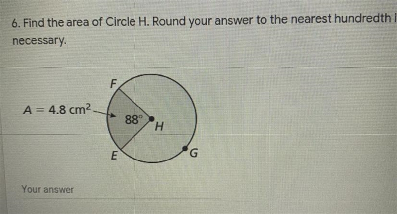 Find the area of Circle H-example-1