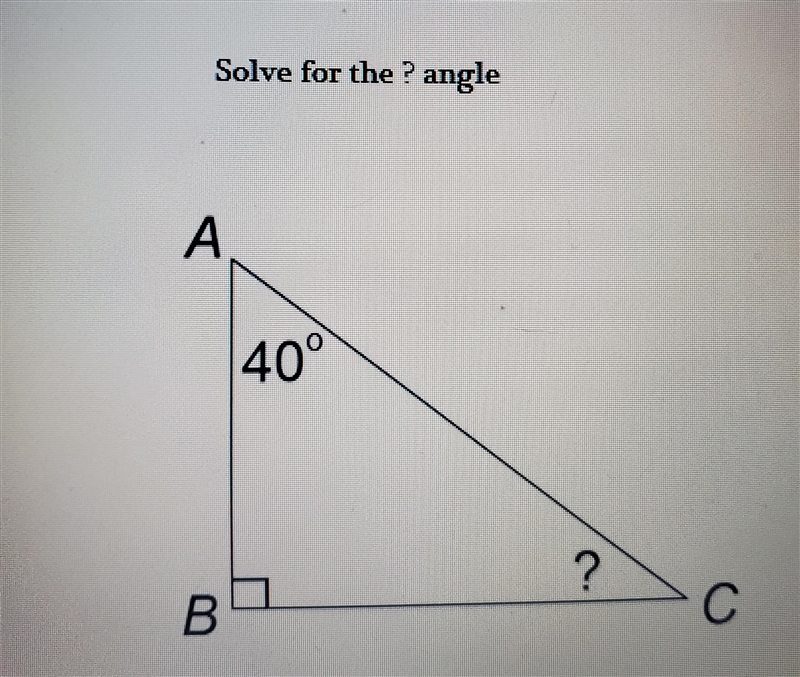 Solve for the following triangle-example-1