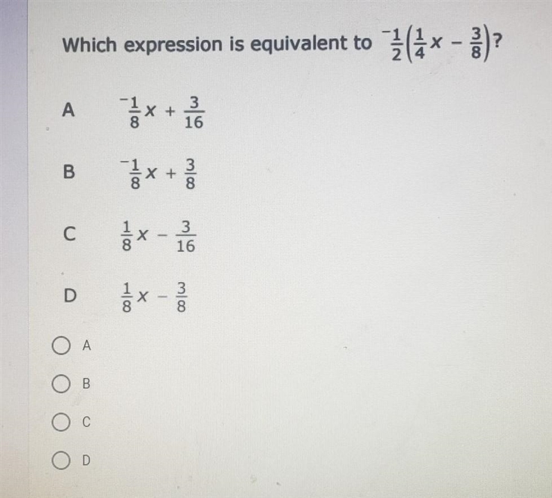 Which expression is equivalent to​-example-1