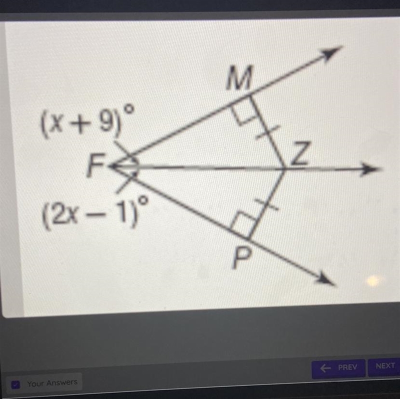 Find the measure of /_ MFZ-example-1