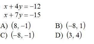 Question 4: What is the solution of the system? * .A .B .C .D-example-1