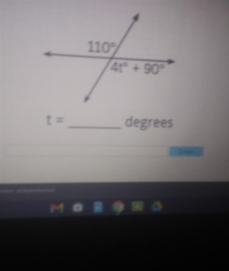 110° 4tº + 90° t = degrees need help please help me ​-example-1