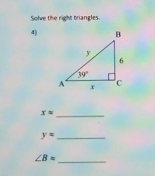 Solve the right triangle​-example-1