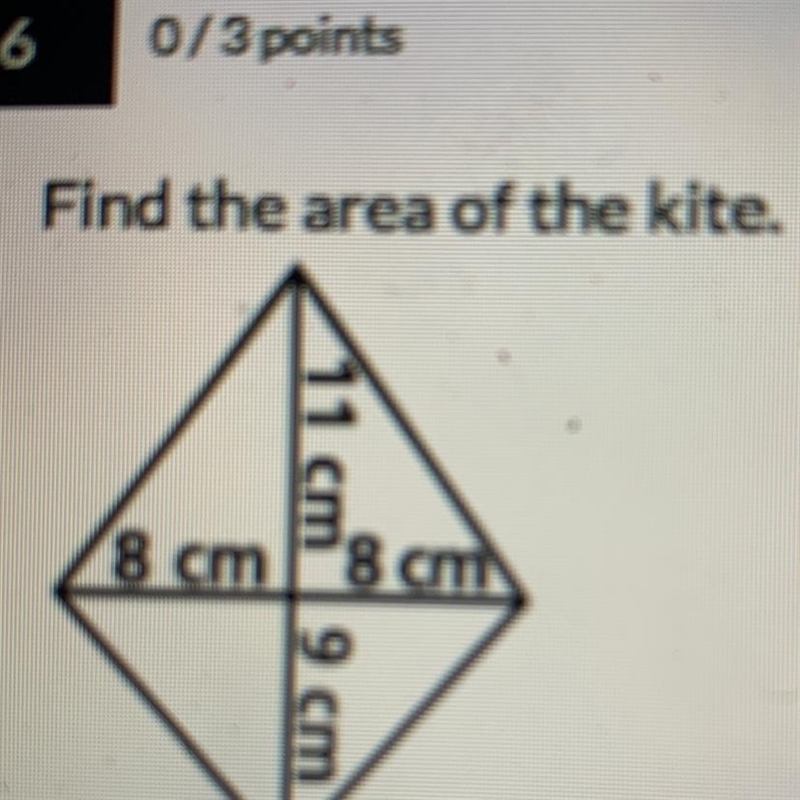 Find the area of the kite.-example-1