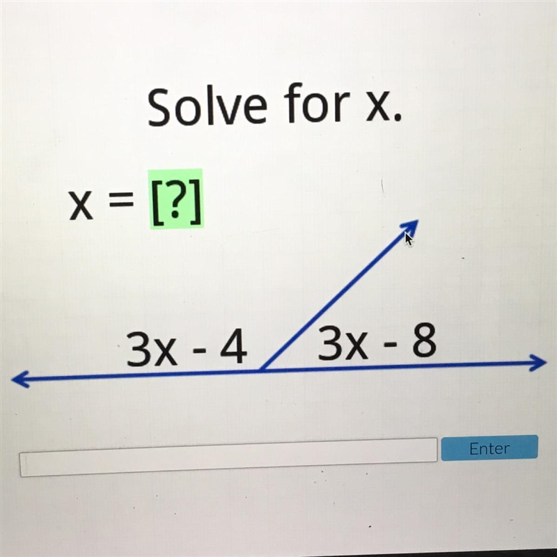 Solve for x. 3X - 4 3X - 8-example-1