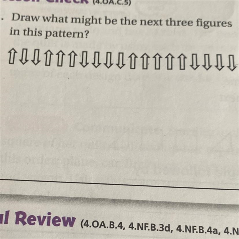 1. Draw what might be the next three figures in this pattern? ￼-example-1