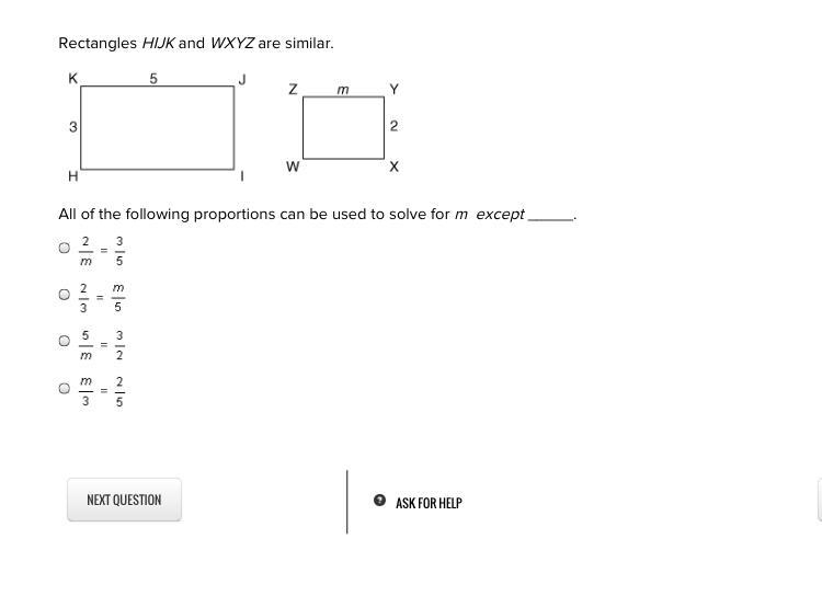 Rectangles HIJK and WXYZ are similar. Help ❤️-example-1