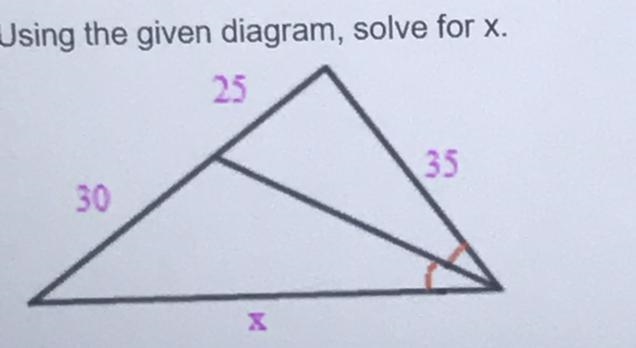 PLZ HELP Using the given diagram, solve for x.-example-1