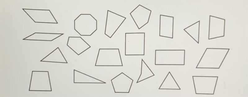 Michael drew the figures shown below. What percent of the figures are quadrilaterals-example-1