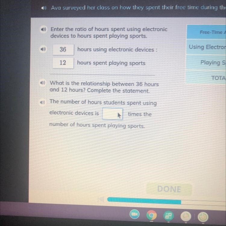 The number of students spent time useing electronic devices is ? Times the number-example-1