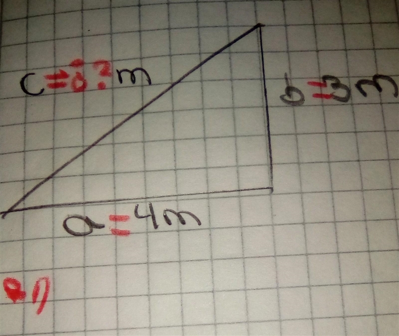 Find the value of the hypotenuse in the following rectangle:​-example-1