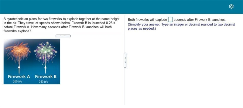 A pyrotechnician plans for two fireworks to explode together at the same height in-example-1