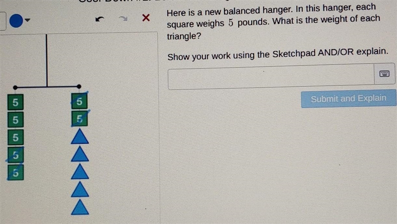 What is the weight of each triangle? You can either show your work or explain how-example-1