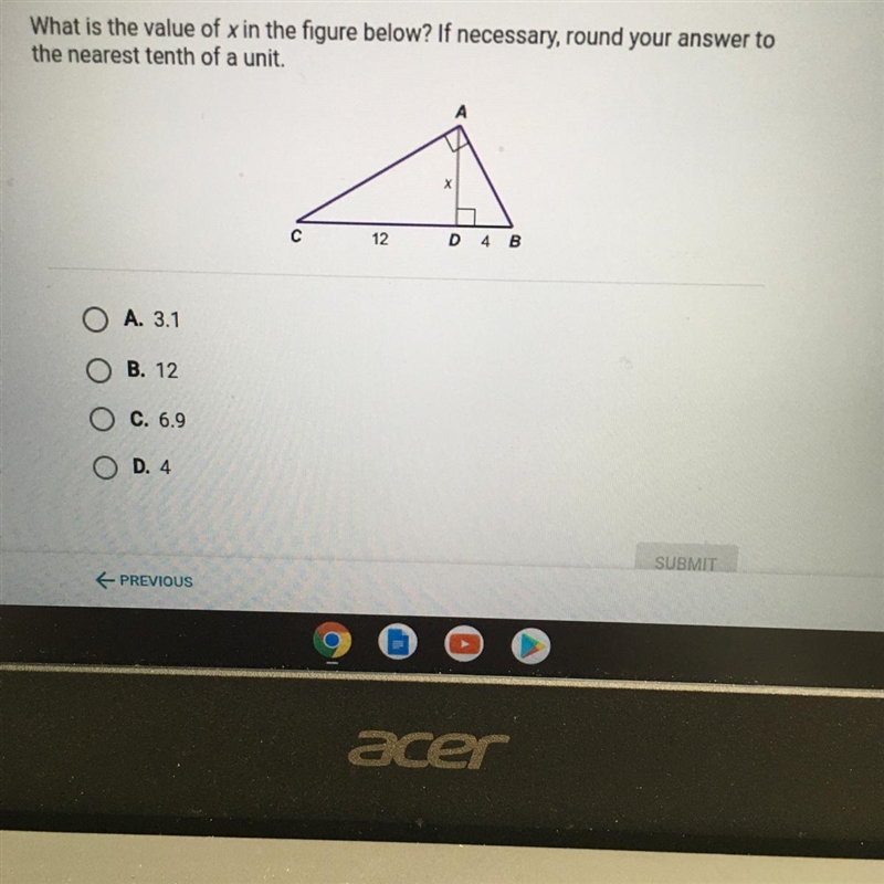 What is the value of x in the figure below? If necessary, round your answer to the-example-1