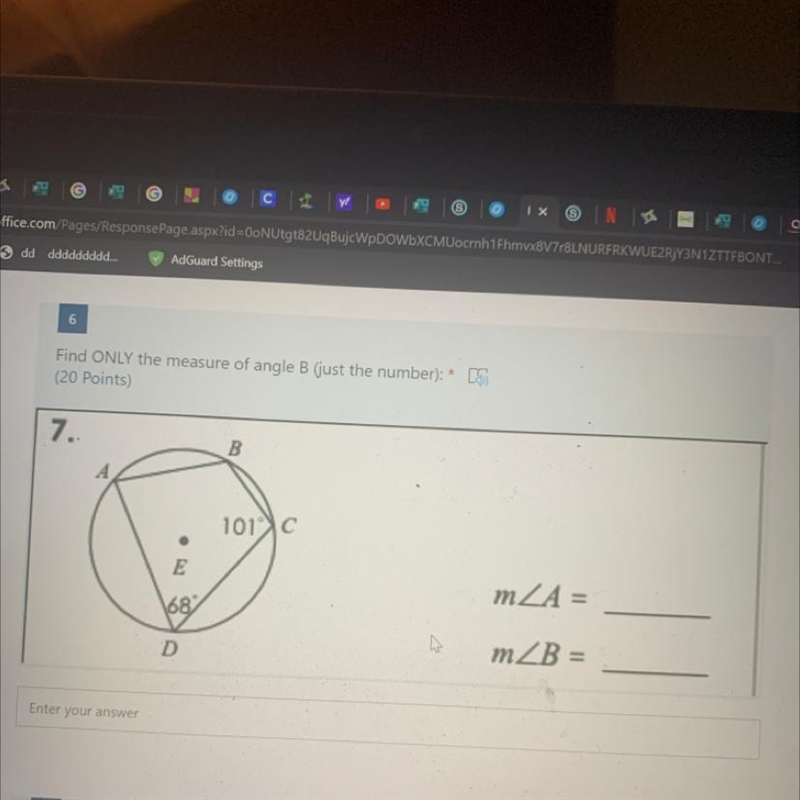 Find ONLY the measure of angle B-example-1