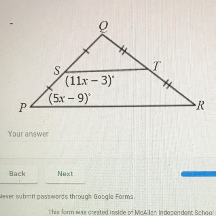 Find the value of x triangles help pls :((((-example-1