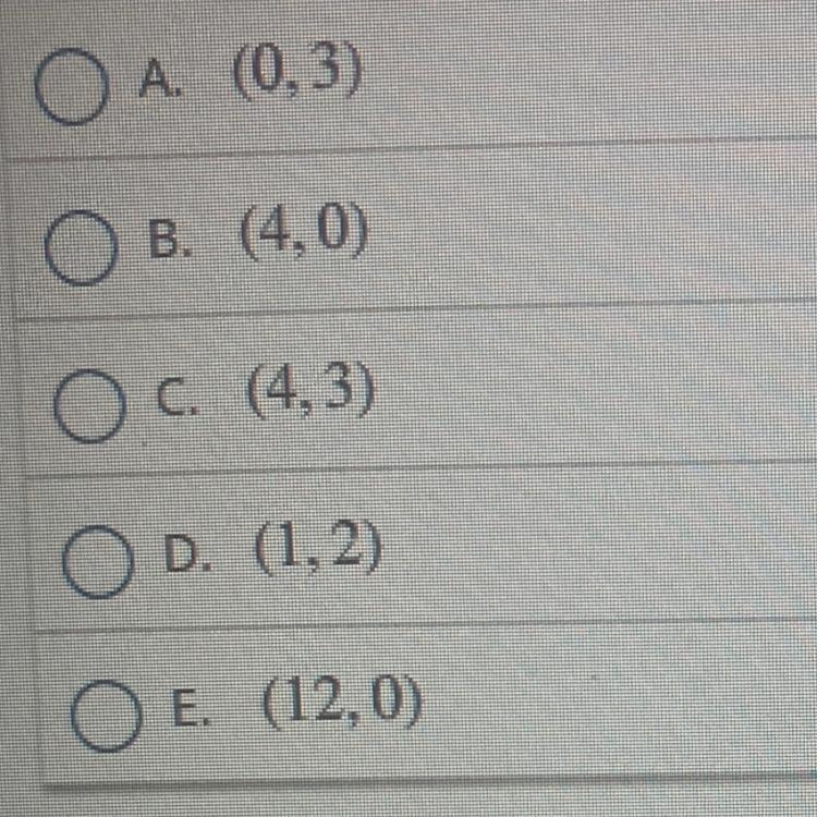 Which ordered pair is a solution for 3x + 4y < 12?-example-1