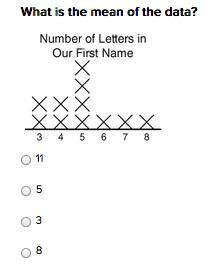 What is the mean of the data? 11 5 3 8-example-1