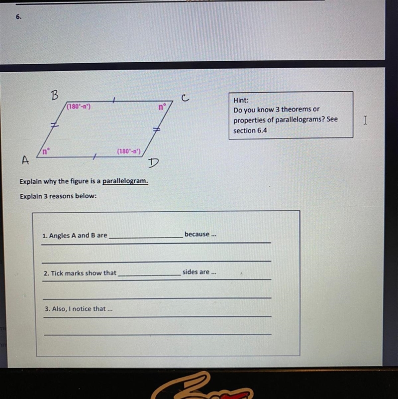 Explain why the figure is a parallelogram…. Please I need help ASAP.-example-1