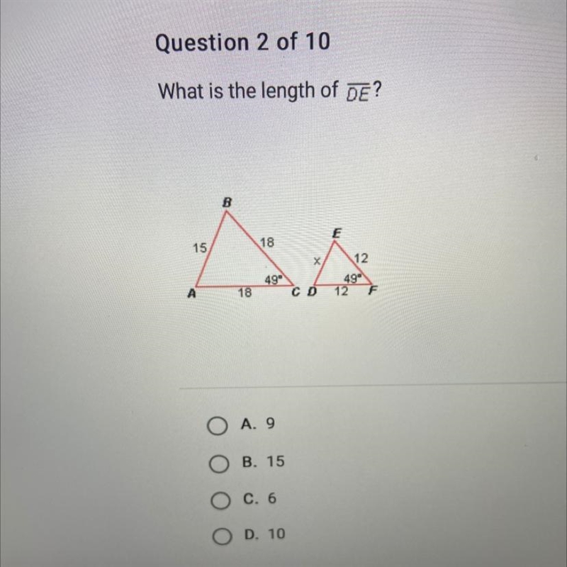 What is the length of DE￼-example-1