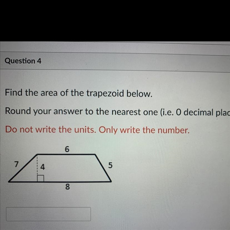 I need help ASAP, find the area of the trapezoid below-example-1