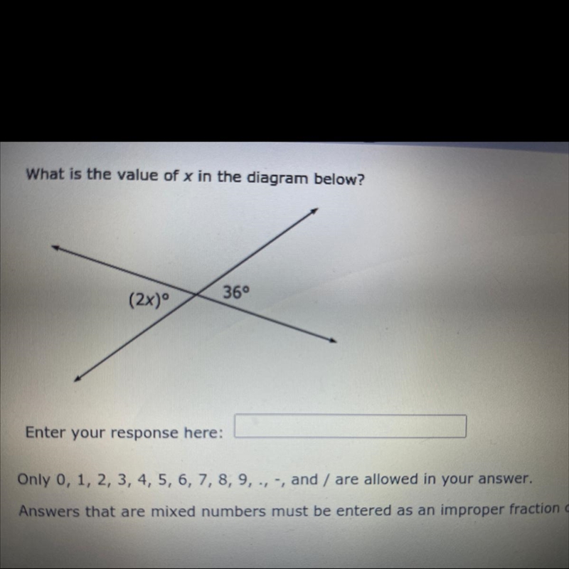 What is the value of x in the diagram below? Can someone pls help, this is timed. Please-example-1