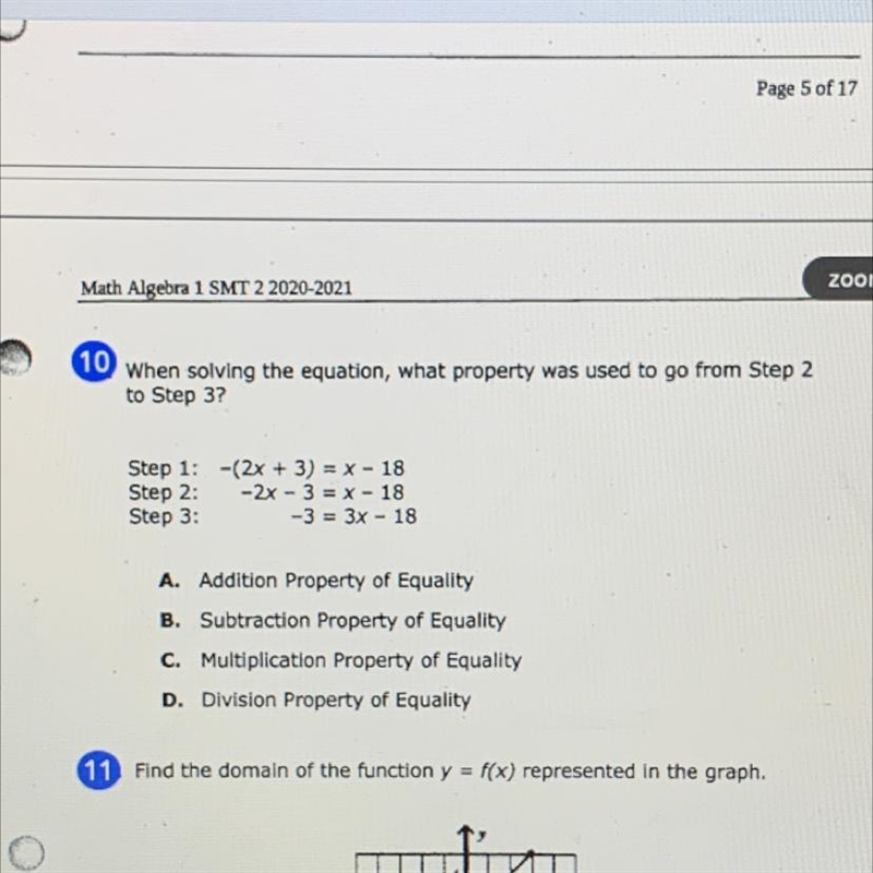 10 when solving the equation, what property was used to go from Step 2 to Step 3? Step-example-1