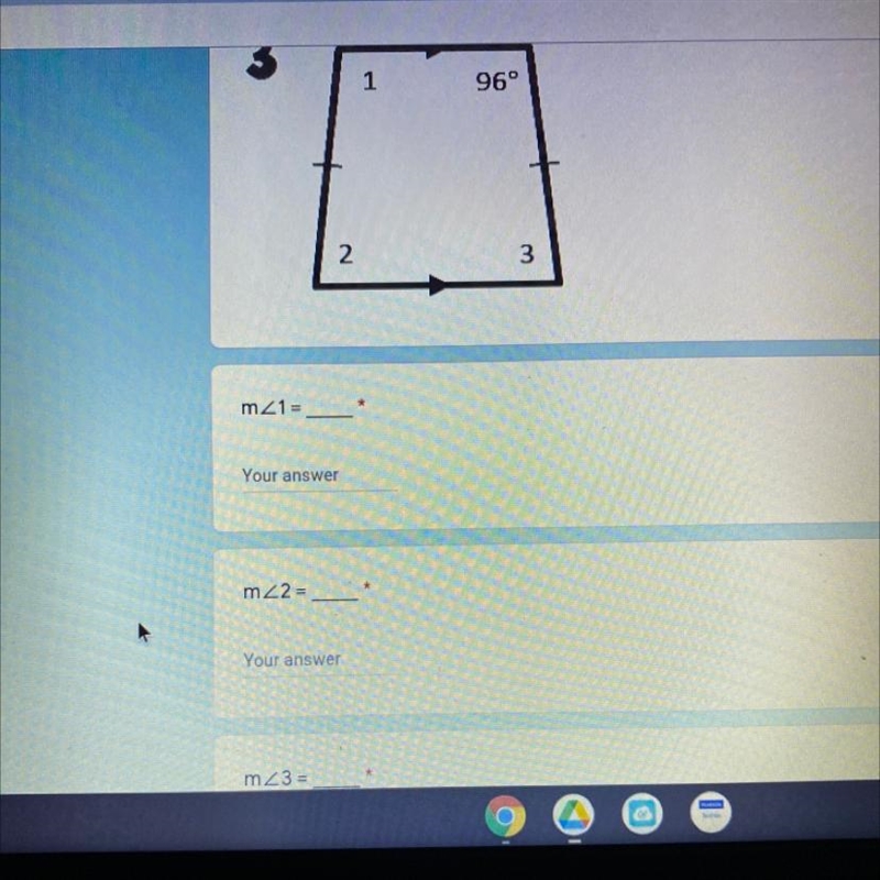 Find the measurements of the numbered angles in each isosceles trapezoid.-example-1