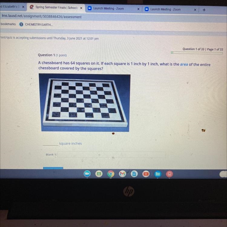 A chessboard has 64 squares on it. If each square is 1 inch by 1 inch, what is the-example-1