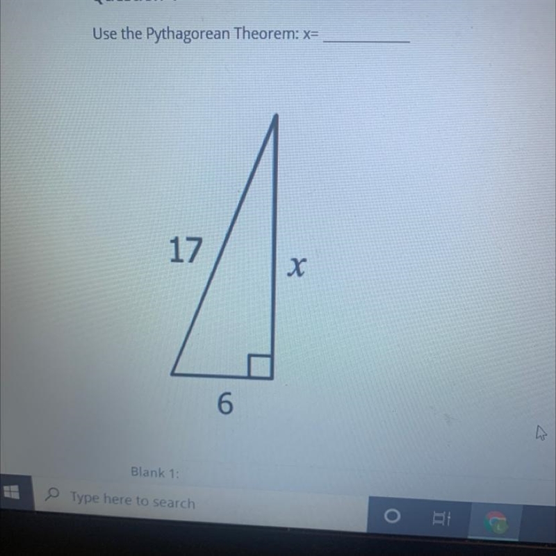 Use the Pythagorean Theorem: x=-example-1