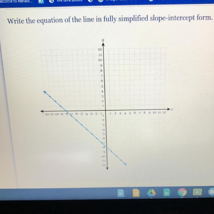 What’s the equation of the line in fully simplified slope-intercept form-example-1