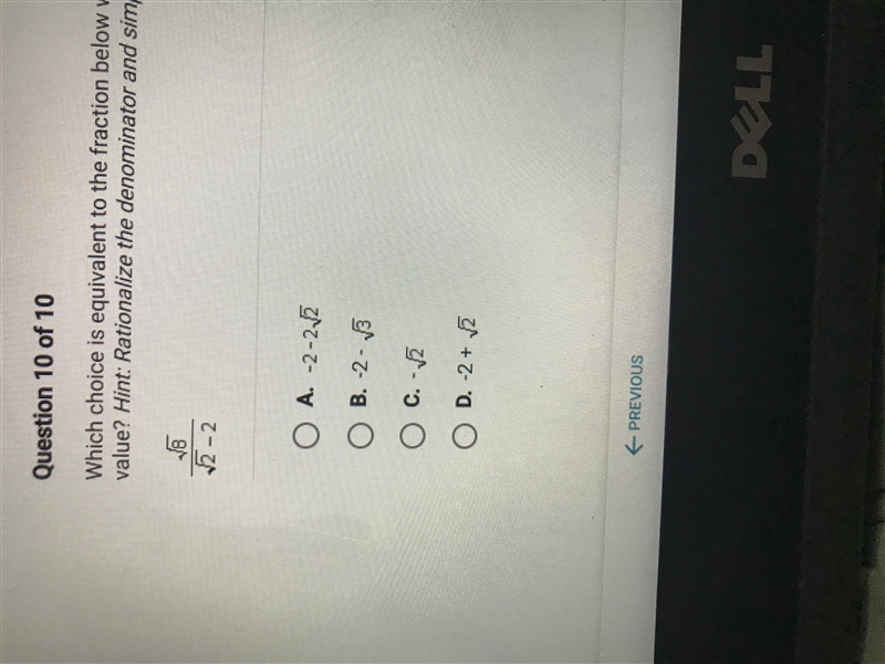 Which choice is equivalent to the fraction below when X is an appropriate value? Hint-example-1