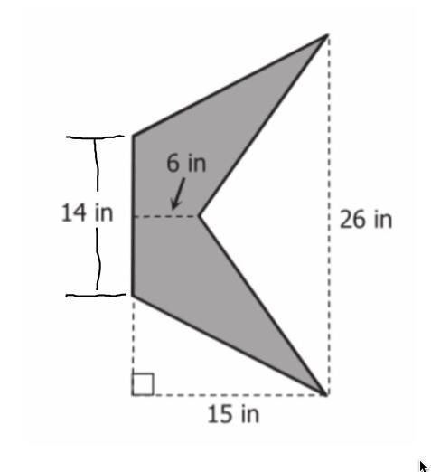 Find the area of the shaded region-example-1