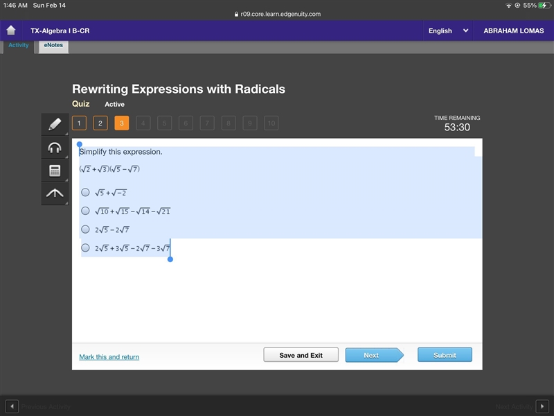 Simplify this expression.-example-1