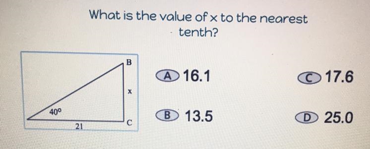 What is the value of x to the nearest tenth?-example-1