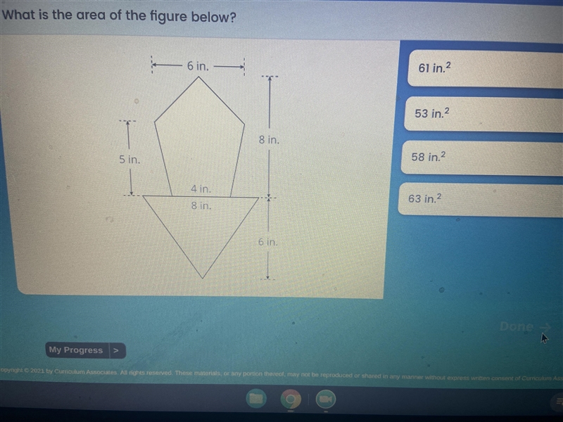 What is the area of the figure below-example-1