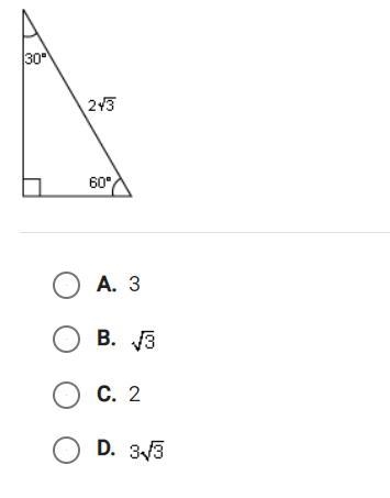 In the triangle below, what is the length of the side opposite the 30° angle? Picture-example-1