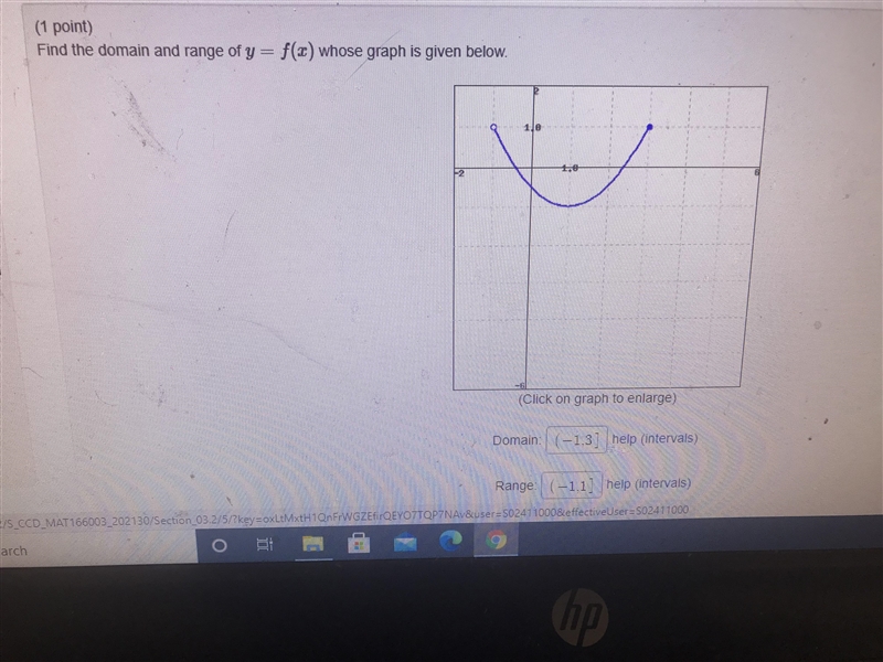 Find the domain and range of the graph-example-1