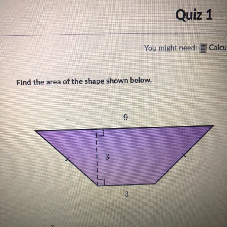 Find the area of the shape shown below units 2-example-1