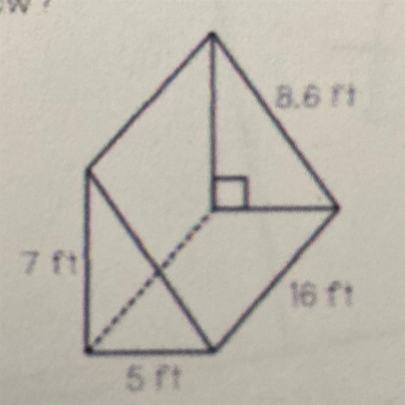 How many cubic feet will it take to the prism below? A. 560 ft cubed B. 480 ft cubed-example-1