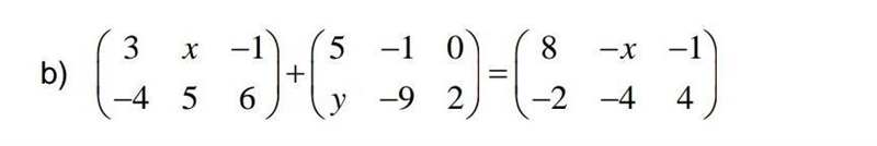 Find the values ​​of x and y for the following matrix equations​-example-1