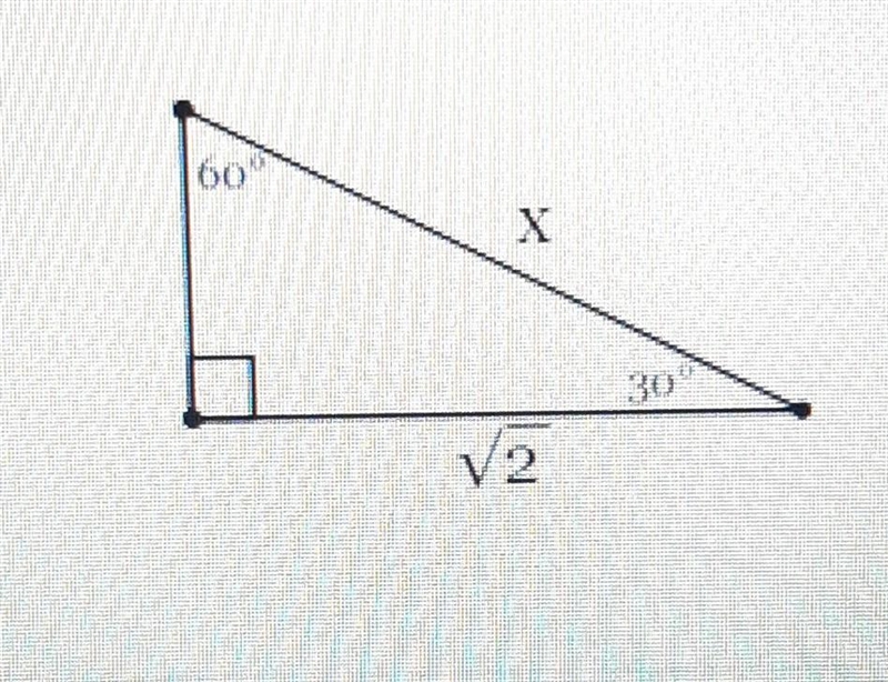 Find the length of side x in simplest radical form with a rational denominator ​-example-1