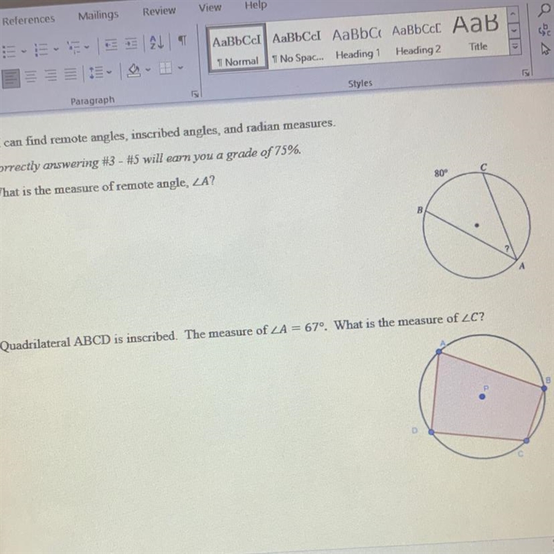 3. What is the measure of remote angle, LA? 80 B-example-1