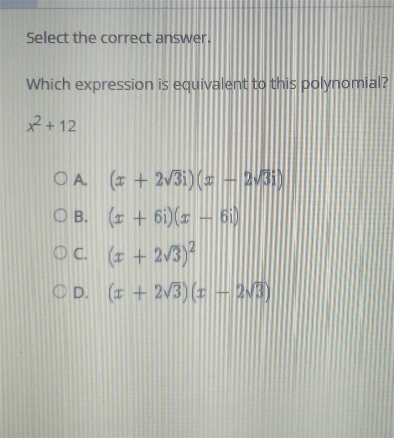 Search correct answer which expression is equivalent to the polynomial?​-example-1