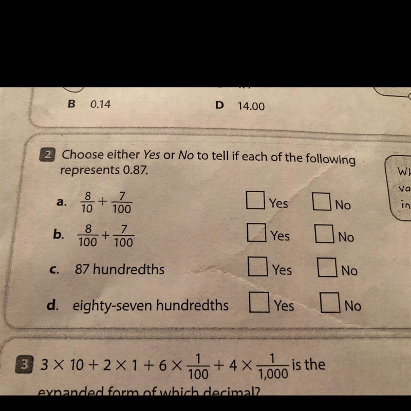 Choose either yes or no to tell if each of the following represents 0.87.-example-1