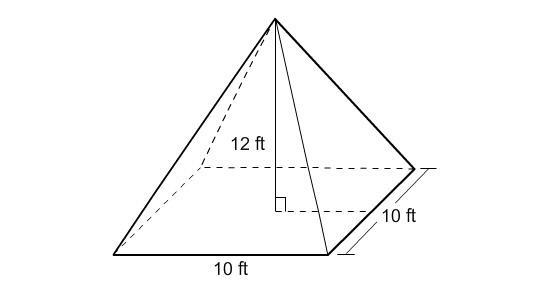 What is the surface area of the pyramid? 620 square ft 230 square ft 340 square ft-example-1