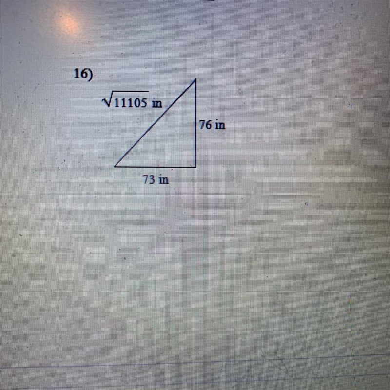 State if each triangle is acute, obtuse,or right using Pythagorean theorem converse-example-1