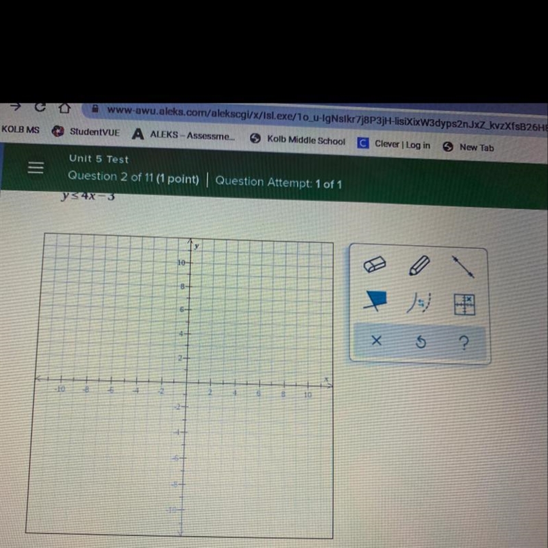 Y>-3x-2 y s 4x-3 how do i graph this?-example-1