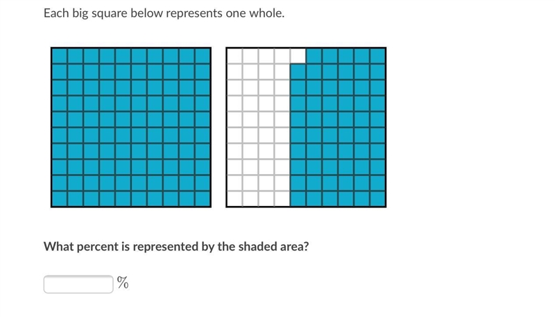 What percent is represented by the shaded area?-example-1